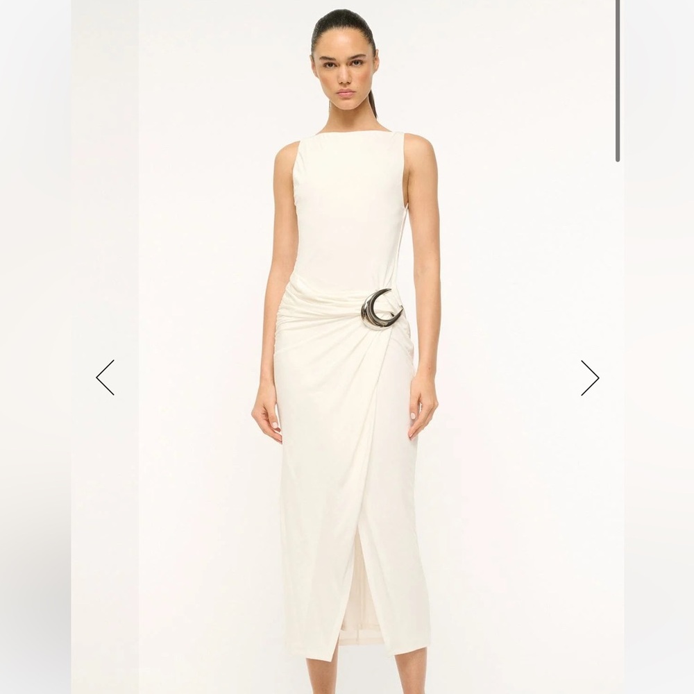NWT STAUD TALIA DRESS IVORY size small